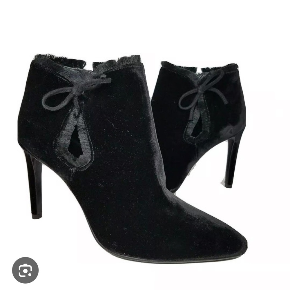 Stuart Weitzman Black Velvet Ankle Booties